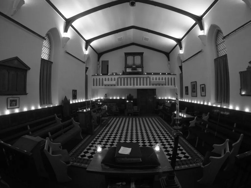 Interior of the Bawtry Lodge temple looking towards the East